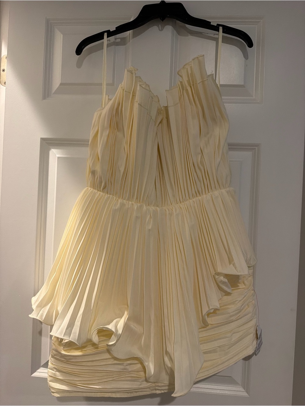 ASOS Cream Strapless Pleated Party Dress